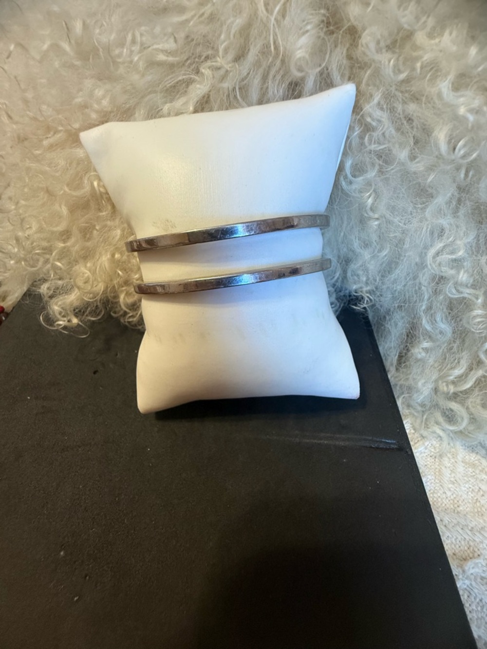 Silver-Tone Double Cuff Bracelet - Women's Accessory